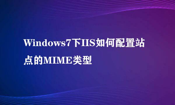 Windows7下IIS如何配置站点的MIME类型