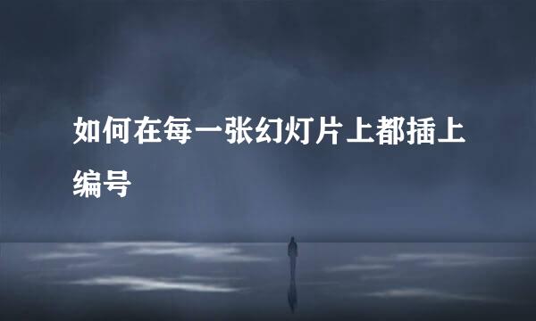 如何在每一张幻灯片上都插上编号
