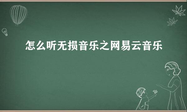 怎么听无损音乐之网易云音乐