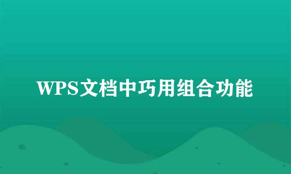WPS文档中巧用组合功能