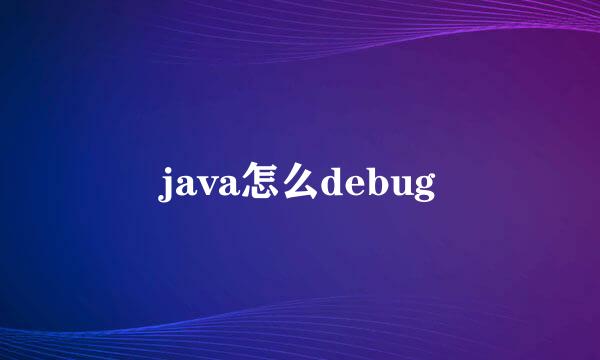 java怎么debug