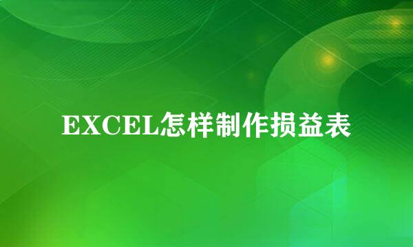EXCEL怎样制作损益表