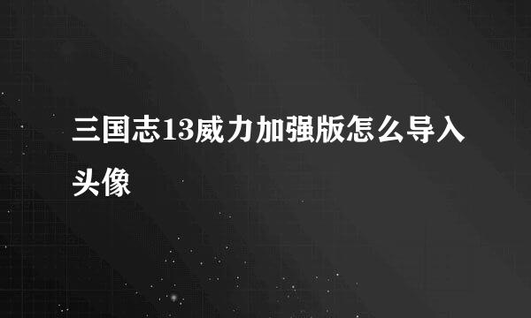 三国志13威力加强版怎么导入头像
