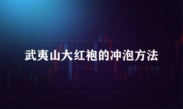 武夷山大红袍的冲泡方法