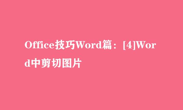 Office技巧Word篇：[4]Word中剪切图片