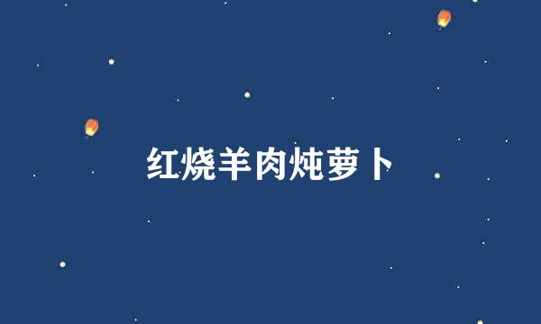 红烧羊肉炖萝卜