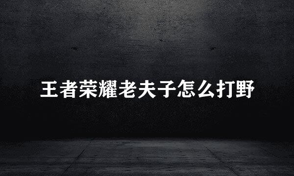王者荣耀老夫子怎么打野