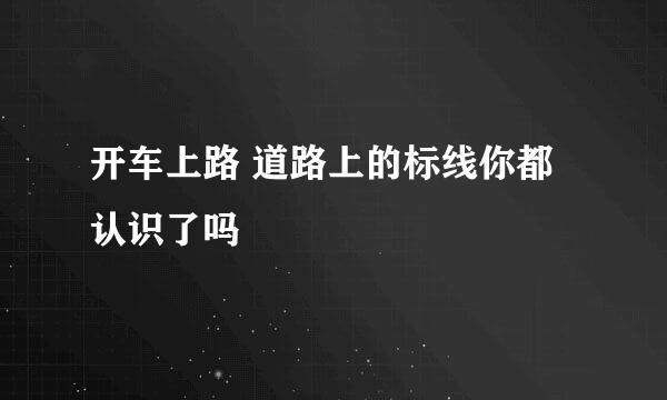 开车上路 道路上的标线你都认识了吗