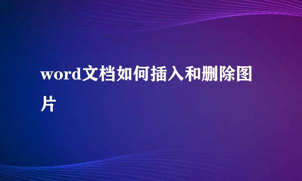 word文档如何插入和删除图片