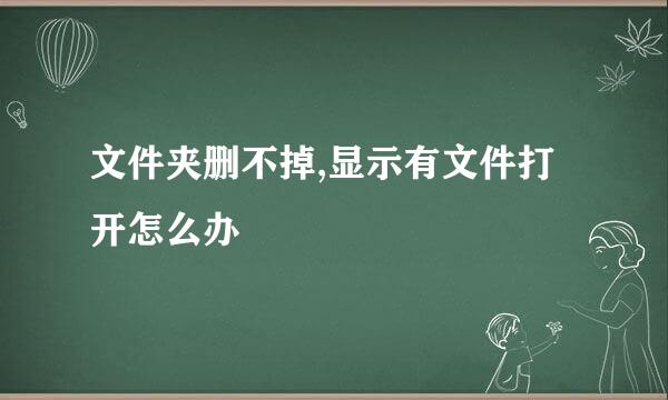 文件夹删不掉,显示有文件打开怎么办
