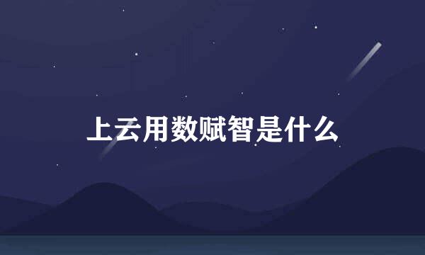 上云用数赋智是什么