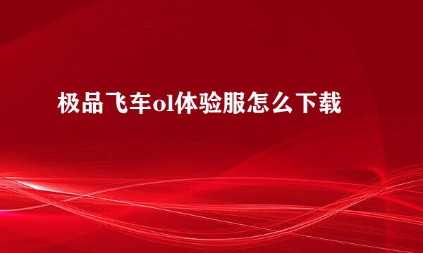 极品飞车ol体验服怎么下载