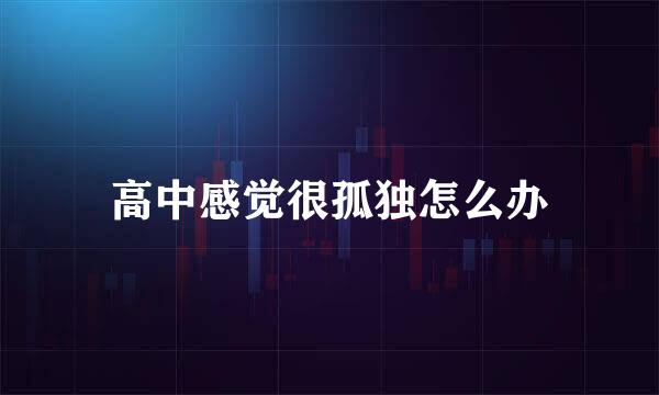 高中感觉很孤独怎么办