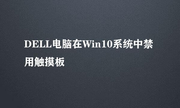 DELL电脑在Win10系统中禁用触摸板