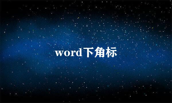 word下角标
