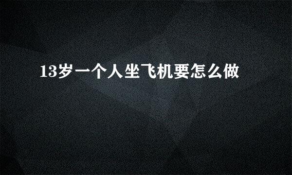 13岁一个人坐飞机要怎么做