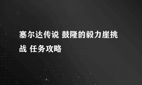 塞尔达传说 鼓隆的毅力崖挑战 任务攻略