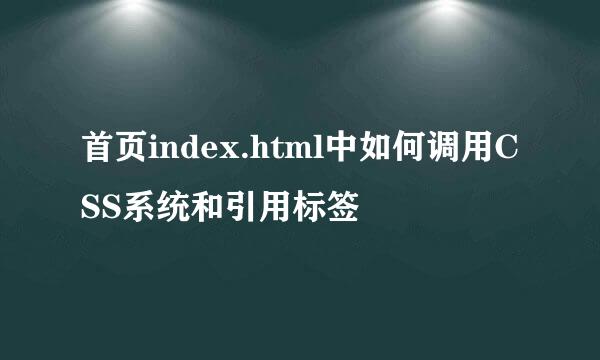 首页index.html中如何调用CSS系统和引用标签