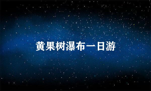 黄果树瀑布一日游