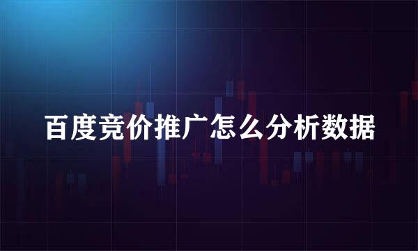 百度竞价推广怎么分析数据