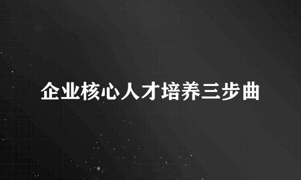 企业核心人才培养三步曲