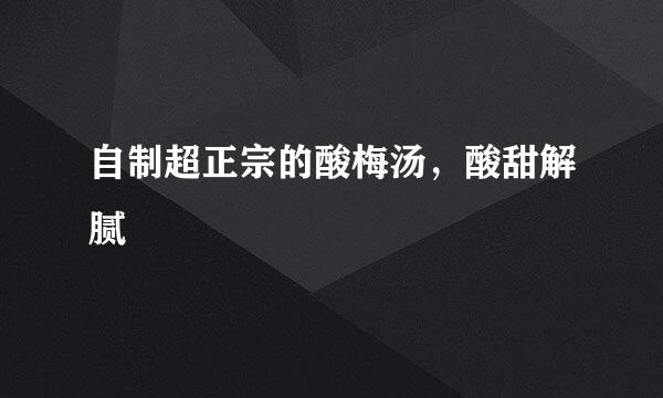 自制超正宗的酸梅汤，酸甜解腻