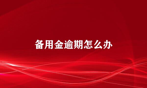 备用金逾期怎么办