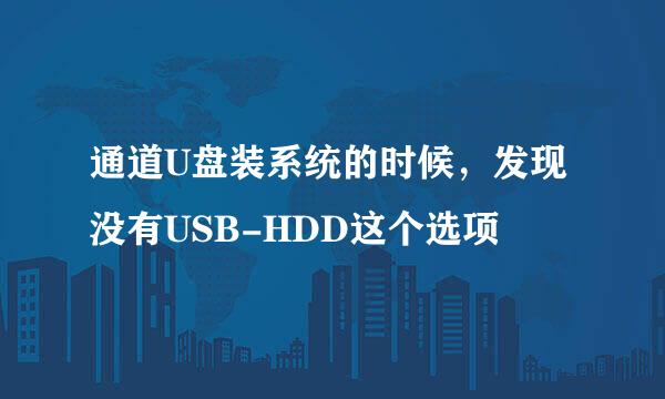 通道U盘装系统的时候，发现没有USB-HDD这个选项