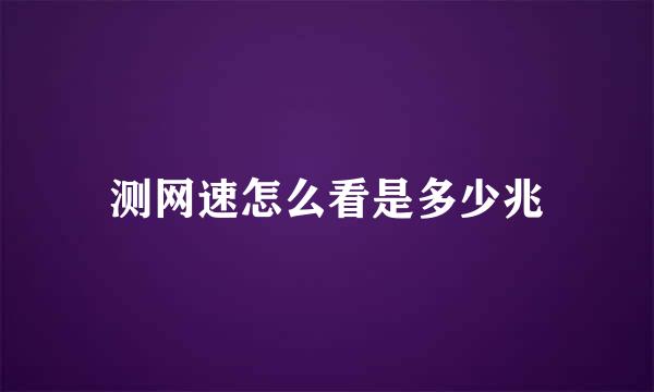 测网速怎么看是多少兆