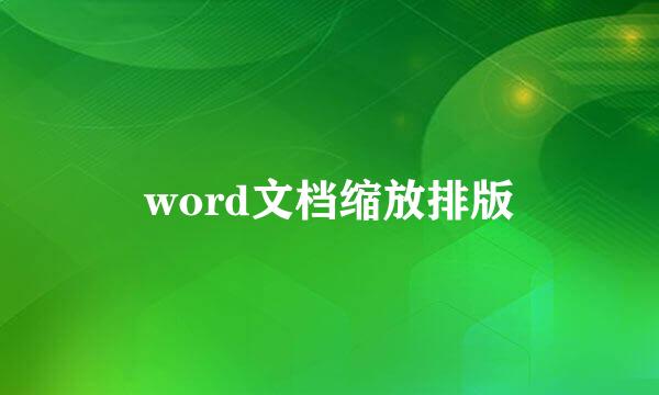 word文档缩放排版
