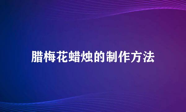 腊梅花蜡烛的制作方法