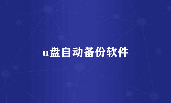u盘自动备份软件