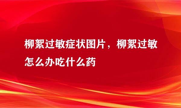 柳絮过敏症状图片，柳絮过敏怎么办吃什么药