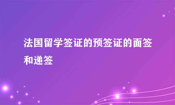 法国留学签证的预签证的面签和递签
