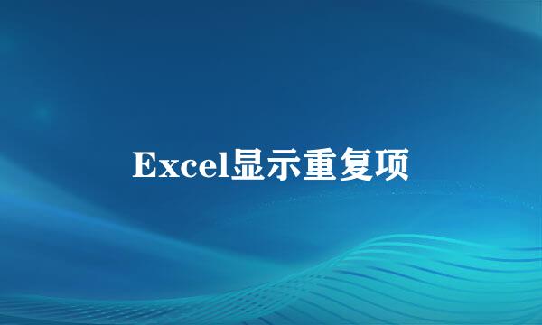 Excel显示重复项