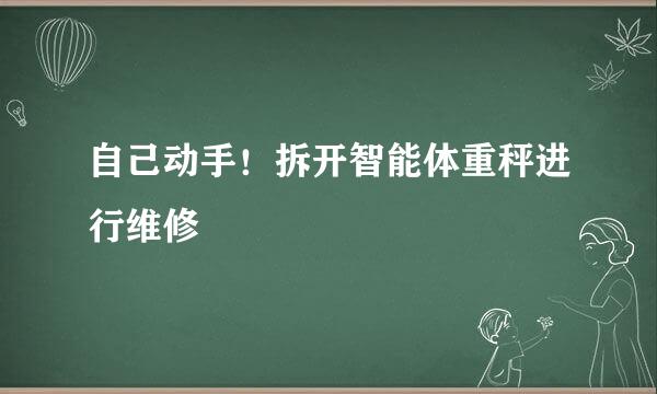 自己动手！拆开智能体重秤进行维修