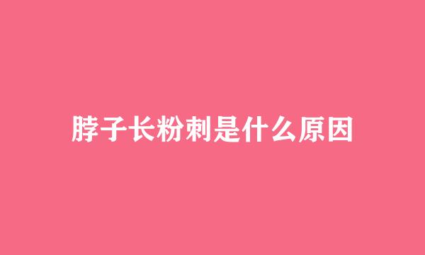 脖子长粉刺是什么原因