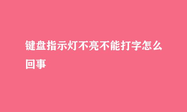 键盘指示灯不亮不能打字怎么回事
