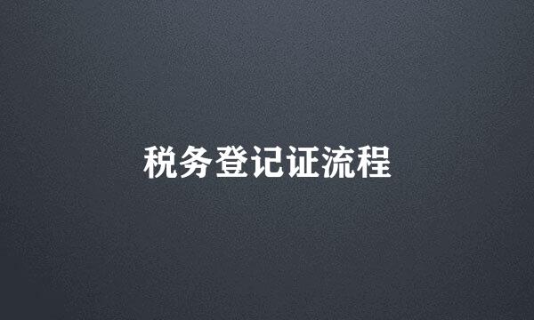 税务登记证流程