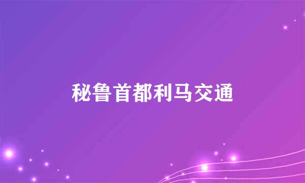秘鲁首都利马交通
