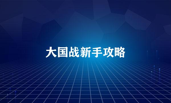 大国战新手攻略