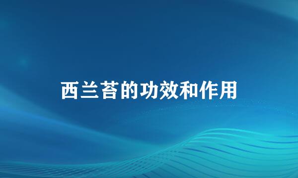 西兰苔的功效和作用