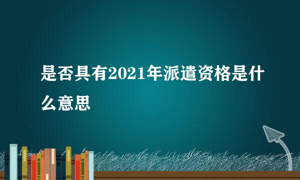 是否具有2021年派遣资格是什么意思