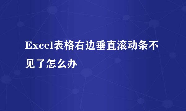 Excel表格右边垂直滚动条不见了怎么办