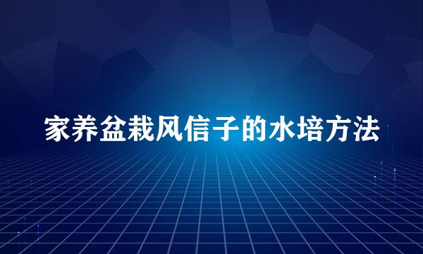 家养盆栽风信子的水培方法