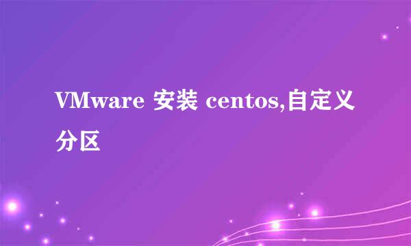 VMware 安装 centos,自定义分区