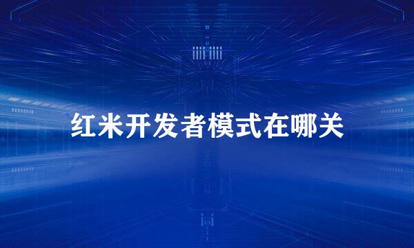 红米开发者模式在哪关