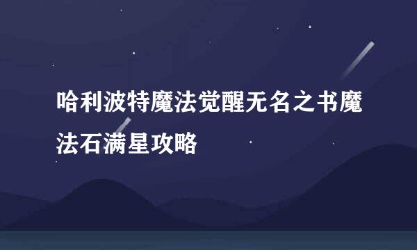 哈利波特魔法觉醒无名之书魔法石满星攻略