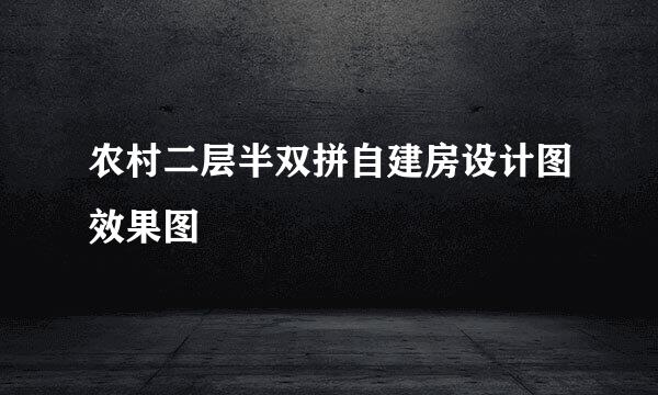 农村二层半双拼自建房设计图效果图