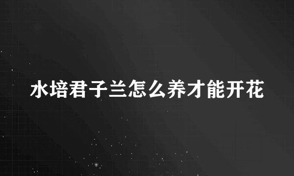 水培君子兰怎么养才能开花